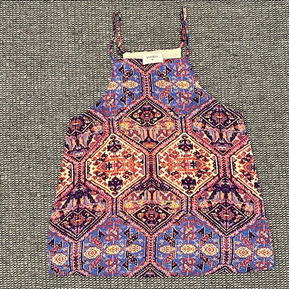 Everly Multicolor Hexagon Mosaic Halter Camisole